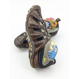 Merrell Women's Sz 6 EU 36 Brown Leather Bungee Strap Sports Hiking Trail 36132